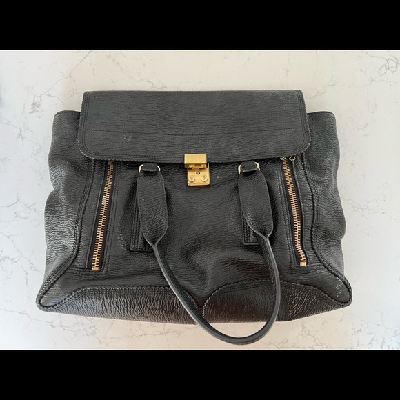 3.1 Phillip Lim Large Black Pebbled Pashli Bag - Picture 1 of 6